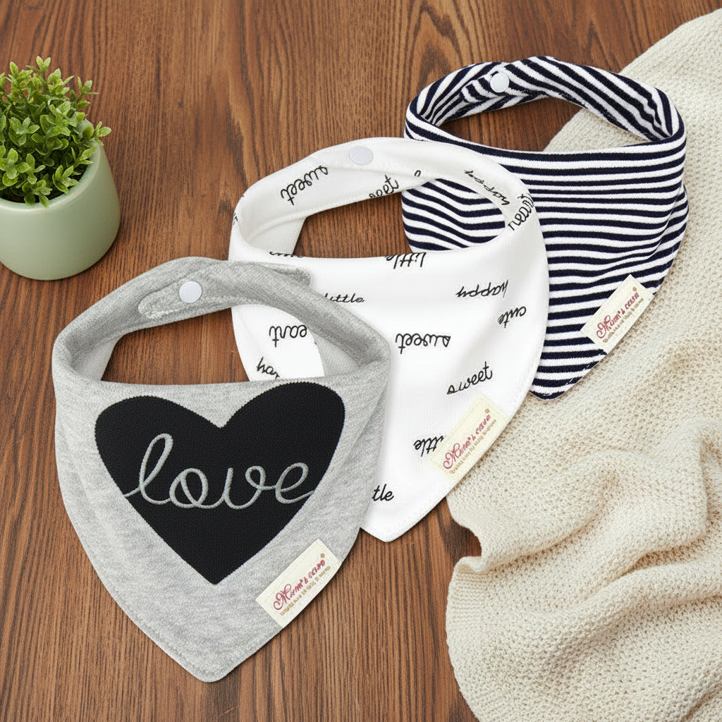 Cotton Baby Double Triangle Bibs 3 Pack Exclusive Edition