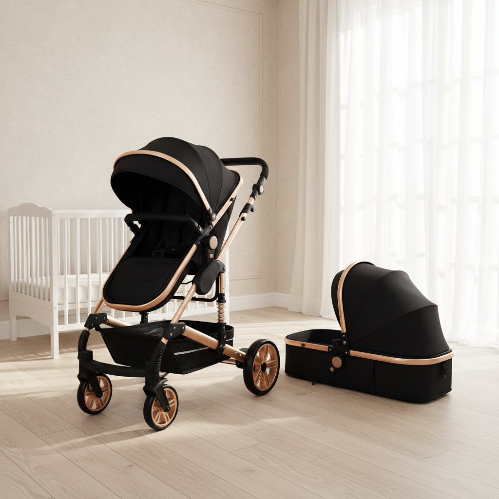 Portable Folding Stroller Lie Flat For Newborn Babies Aluminum Frame Baby Cart