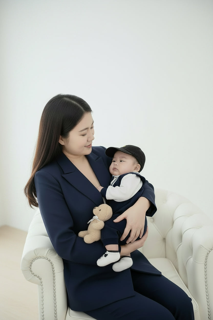 College Style Gentleman Baby Jumpsuit
