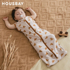 Baby Sleeping Bag Newborn Baby Swaddle Sleeveless Sleep Sack Summer Thin 100% Cotton Soft 2-Ways Zipper Diaper Changing Bag