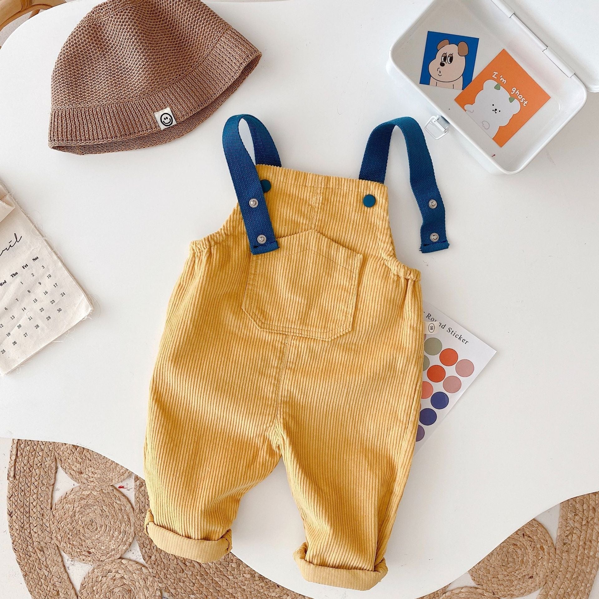 Boys And Girls Fall Denim Overalls