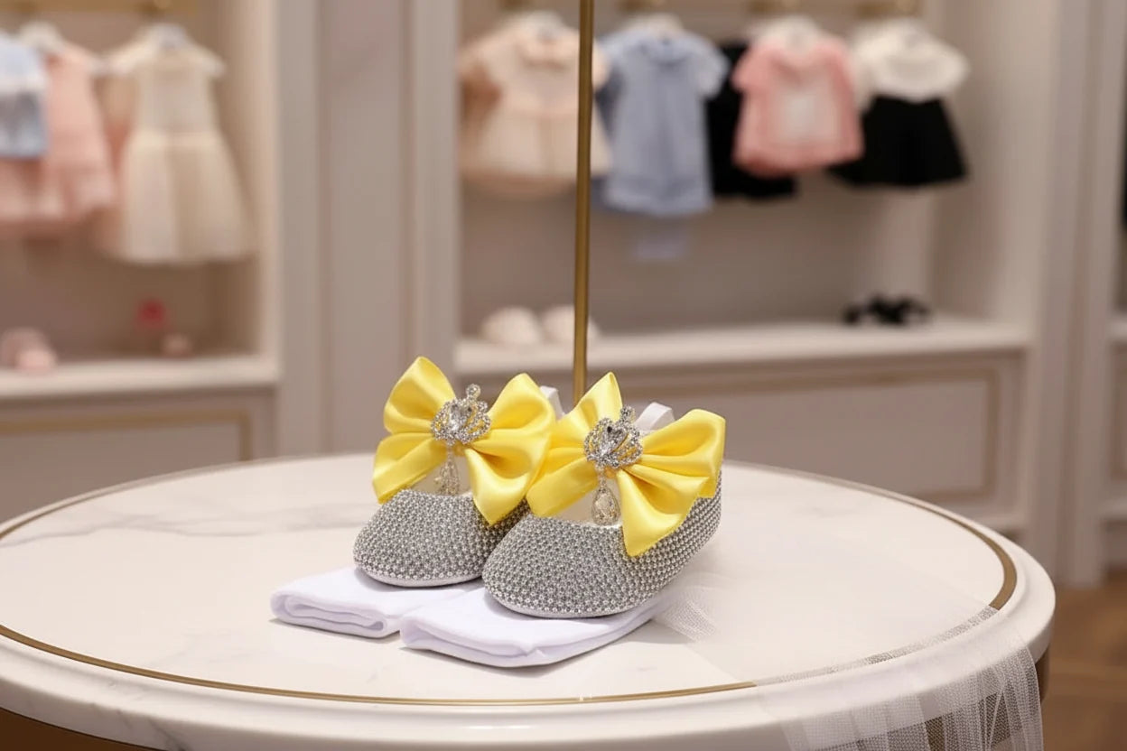 Dollbling Baby Diamonds And Pearls Pearl Rhinestone Baby Girl Shoes For Birthday