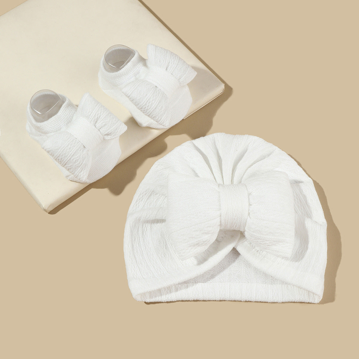 Tam-o'-shanter And Socks Suit Infant Knitted Big Bow