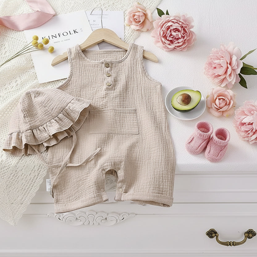 TinyNest Baby Romper Newborn Onesie - Cotton Sleeveless Comfort