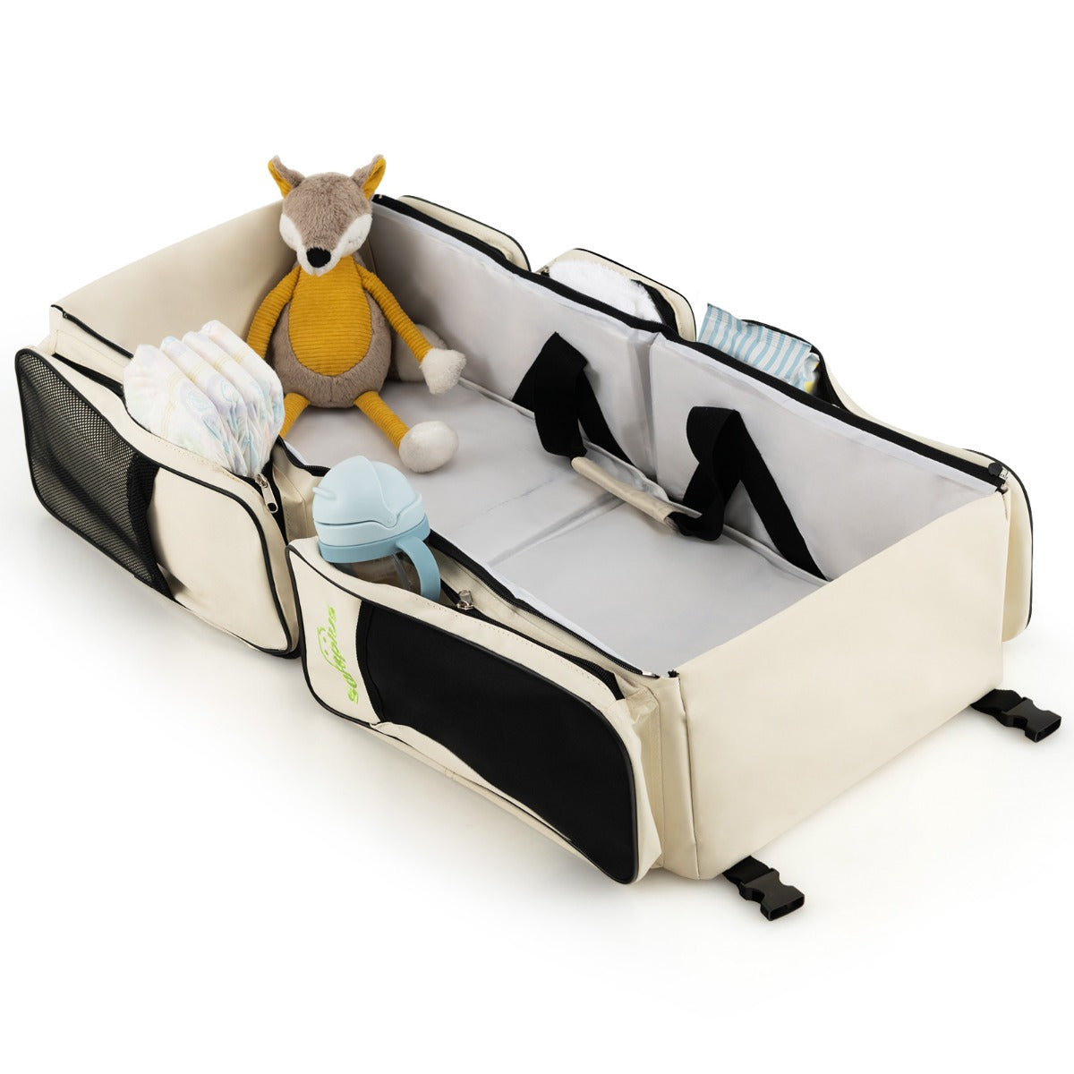 NNECW 3 in 1 Baby Bassinet Diaper Bag with Fitted Sheet