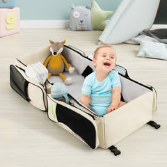 NNECW 3 in 1 Baby Bassinet Diaper Bag with Fitted Sheet