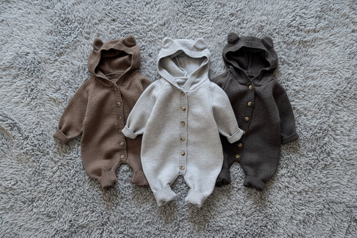 Infants Baby Spring And Autumn Knitted Jumpsuit South Korea