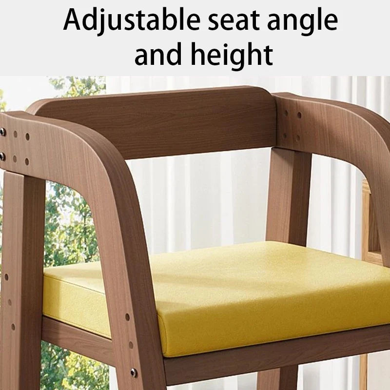 Solid Wood Children Dining Chair Modern Baby Eating Armchair Home Interior High Stool Comfortable Dining Chair Nordic  Furniture