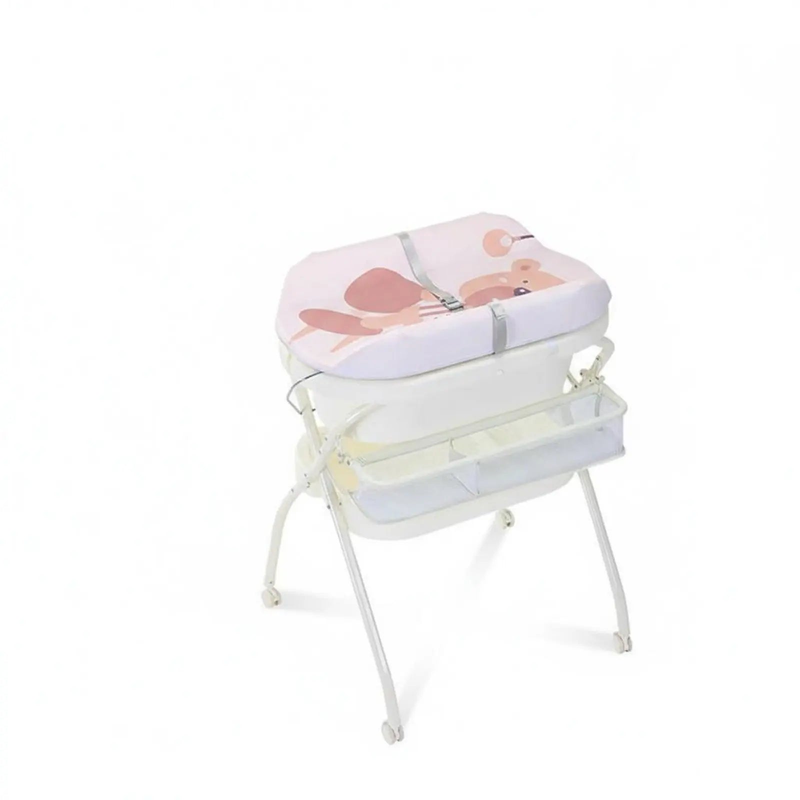 Changing Table with Bathtub Multi-Functional Foldable Baby Changing Table Folding Diaper Station Space-Saving for Home, Bathroom