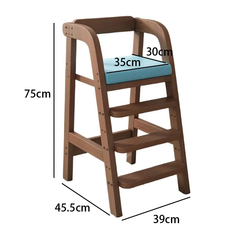 Solid Wood Children Dining Chair Modern Baby Eating Armchair Home Interior High Stool Comfortable Dining Chair Nordic  Furniture