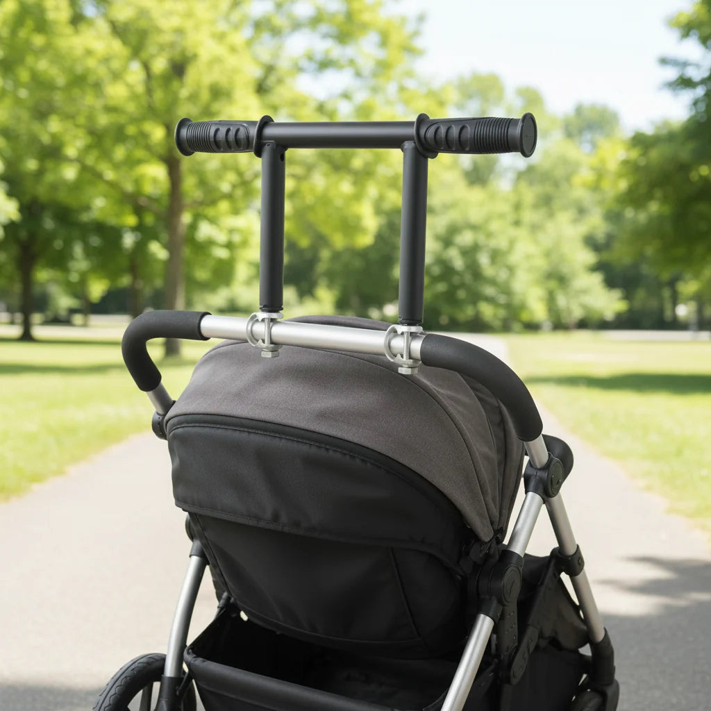 Elevated Stroller Handle Extender Ergonomic Push Handle Accessory Clamp Mount