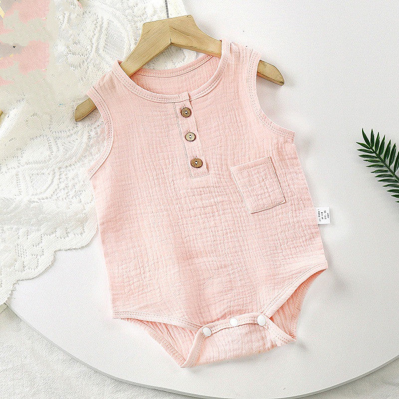 Newborn Summer Jumpsuit Thin Sleeveless Pajamas