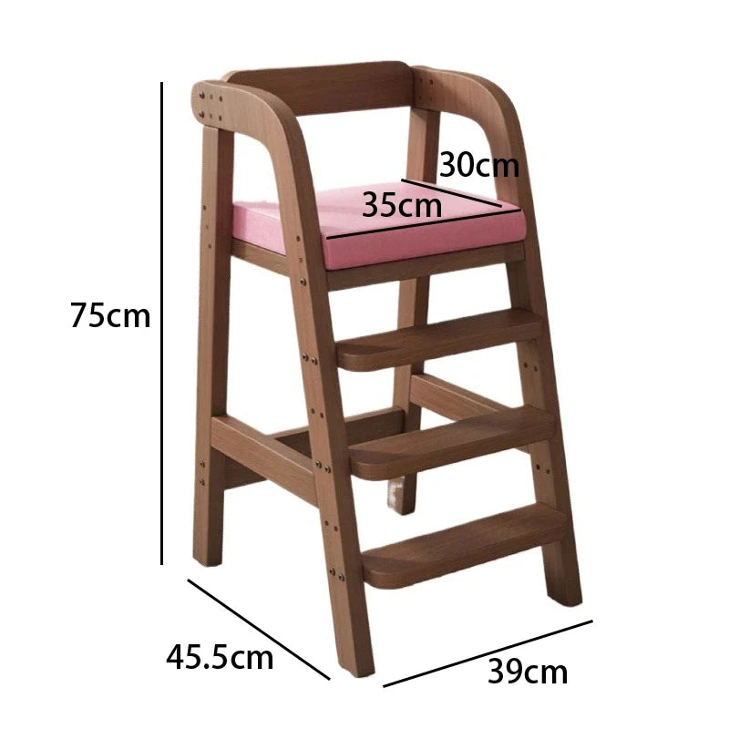 Solid Wood Children Dining Chair Modern Baby Eating Armchair Home Interior High Stool Comfortable Dining Chair Nordic  Furniture