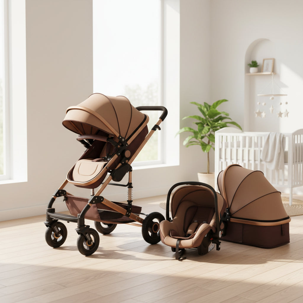 Portable Folding Stroller Lie Flat For Newborn Babies Aluminum Frame Baby Cart