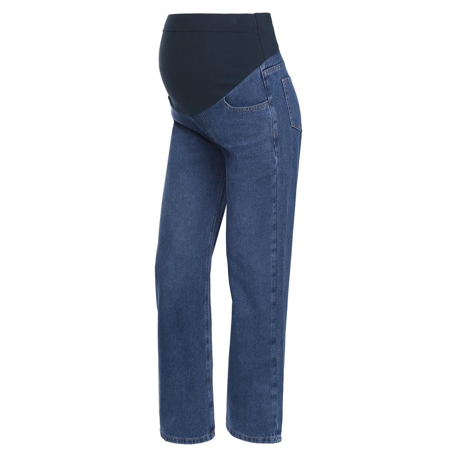 Premama Clothes Maternity Moms Jeans Adjustable High Waist Trousers Pregnant Women Casual Wide-Leg Denim Pants with Pockets