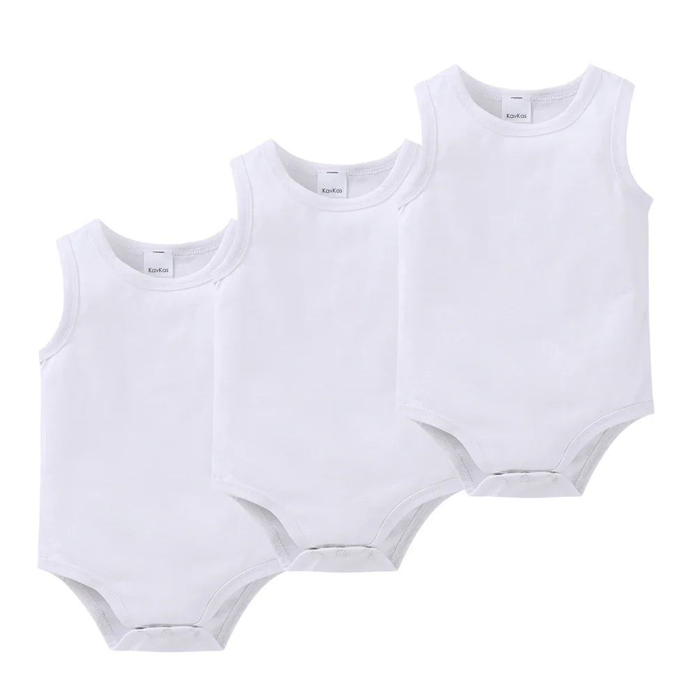 Kavkas Baby Girls Boys Bodysuit 100% Cotton 1 pcs 2 pcs 3 pcs Sling Vest Design Newborn Clothes