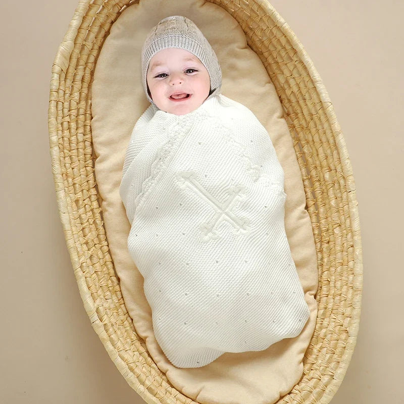 Cotton Baby Blanket Knitted Newborn Boy Girl Bed Crib Quilt 100*80CM Infant Stroller Swaddle Fashion Solid Cross Plaid Wrap Soft