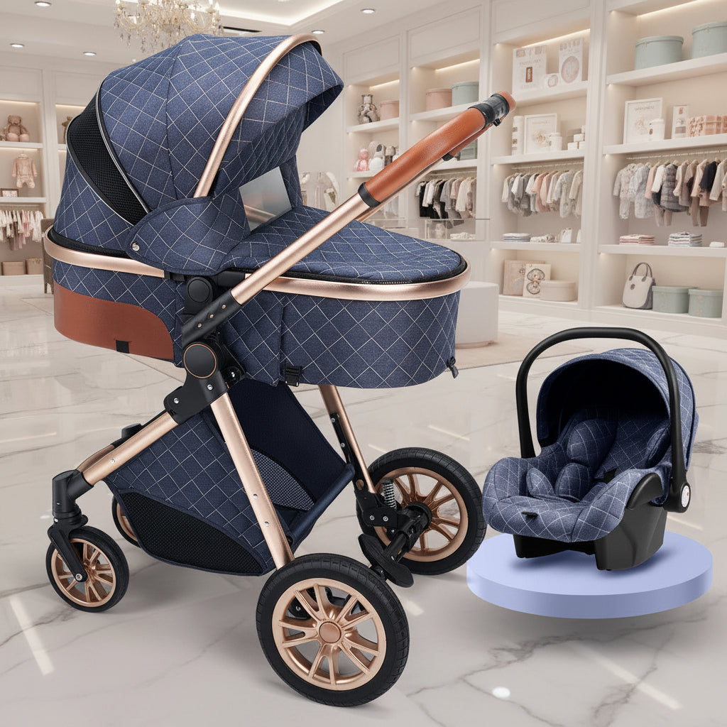 Lightweight Folding Two Way Shock Absorbing Newborn Baby Stroller