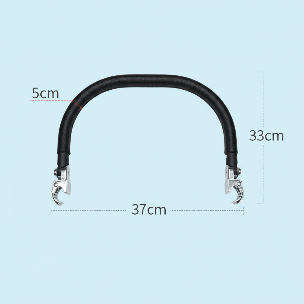 PU Leather Stroller Armrest Replacement For Foldable Baby Strollers Black