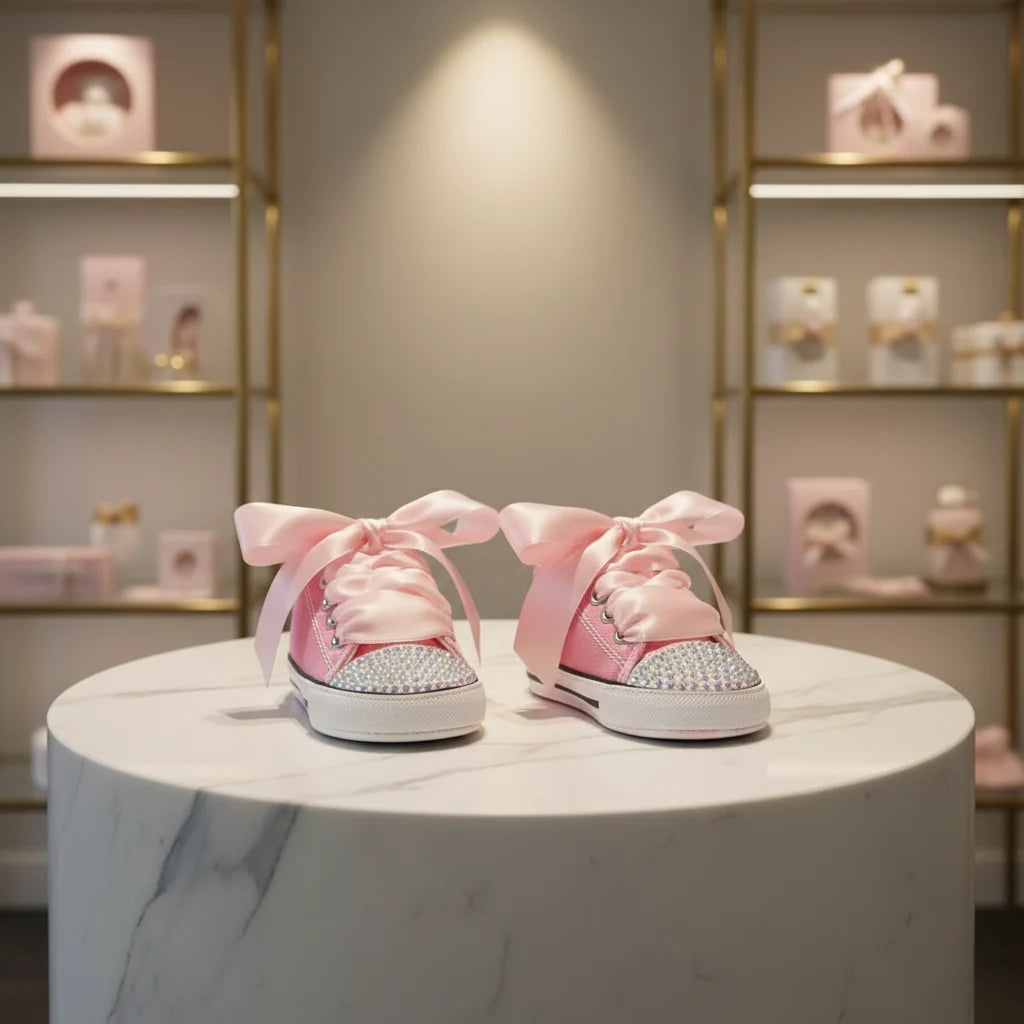 Dollbling Exclusive Name Print Moccasin Baby Shoes