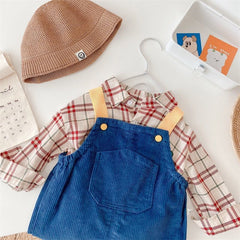 Boys And Girls Fall Denim Overalls
