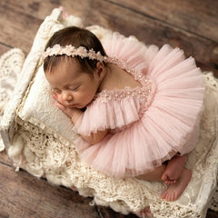 Newborn Photography Props Floral Cotton Romper Vintage Baby Outfit Infant Photoshoot Clothes Studio Posing Ruffle Bodysuit