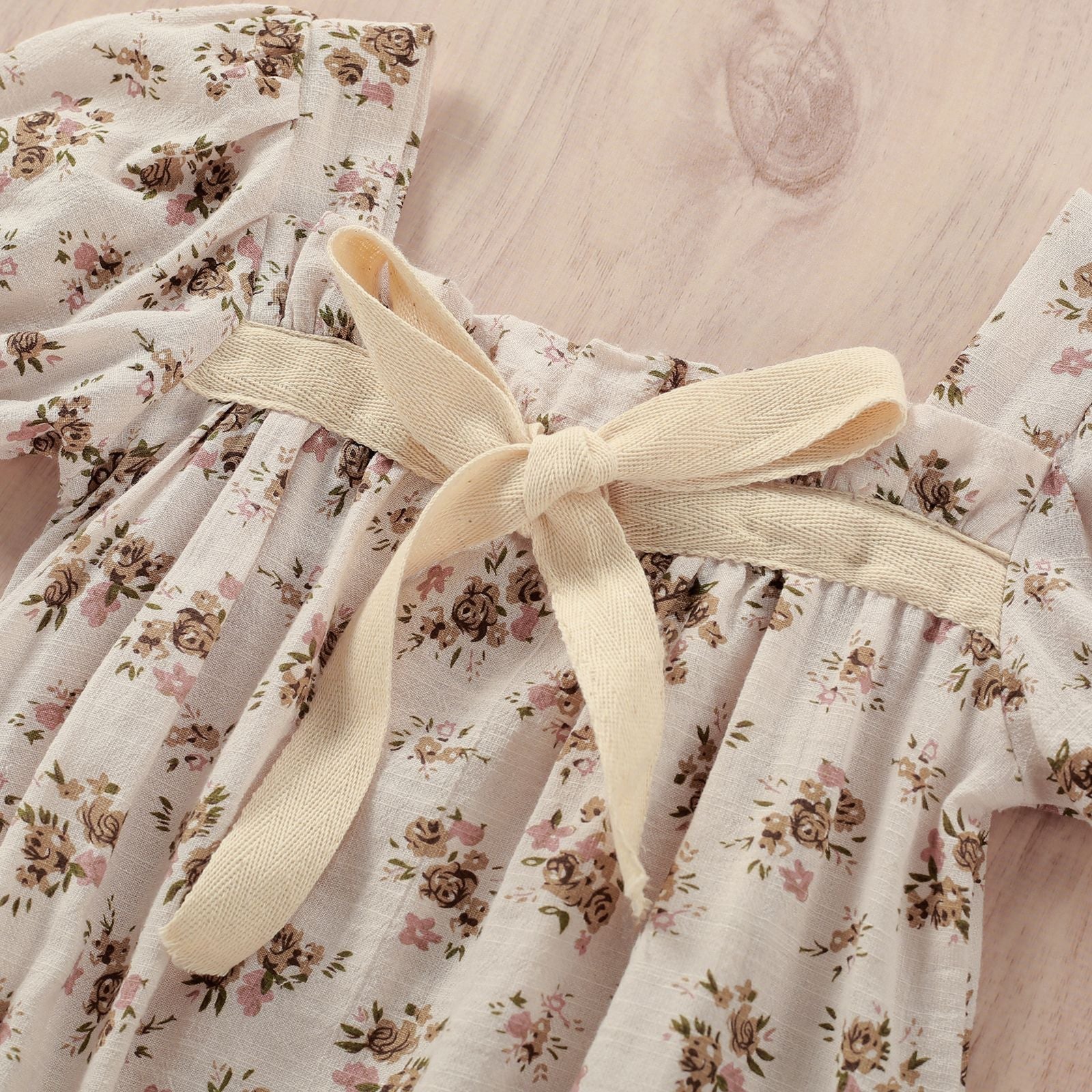 Newborn And Toddler Cotton Jumpsuit Short Sleeve Floral Print Girls Summer Dress