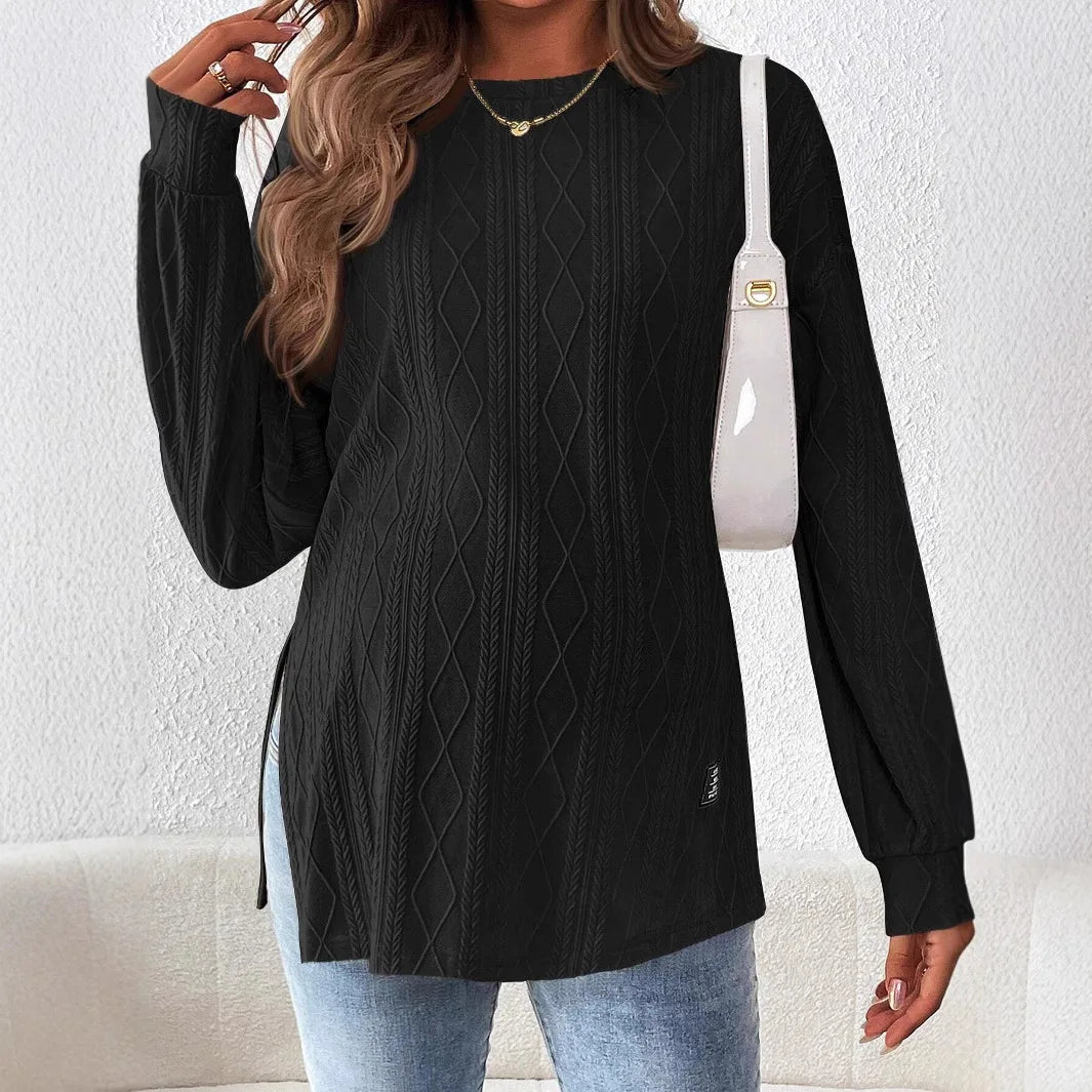 Pregnant Women Clothing Tees Maternity Clothes Pregnant Women Wear Round Neck Long Sleeve Monochrome Daily Leisure T-shirt