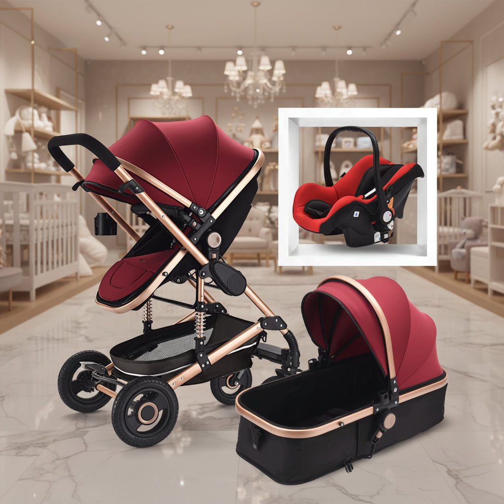 Portable Folding Stroller Lie Flat For Newborn Babies Aluminum Frame Baby Cart