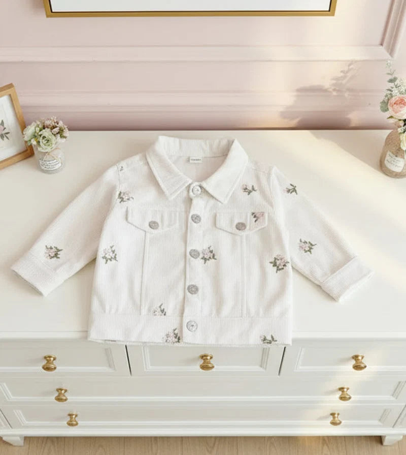 Pastoral Style Baby Coat Embroidered Flower Exclusive 0 To 3Y