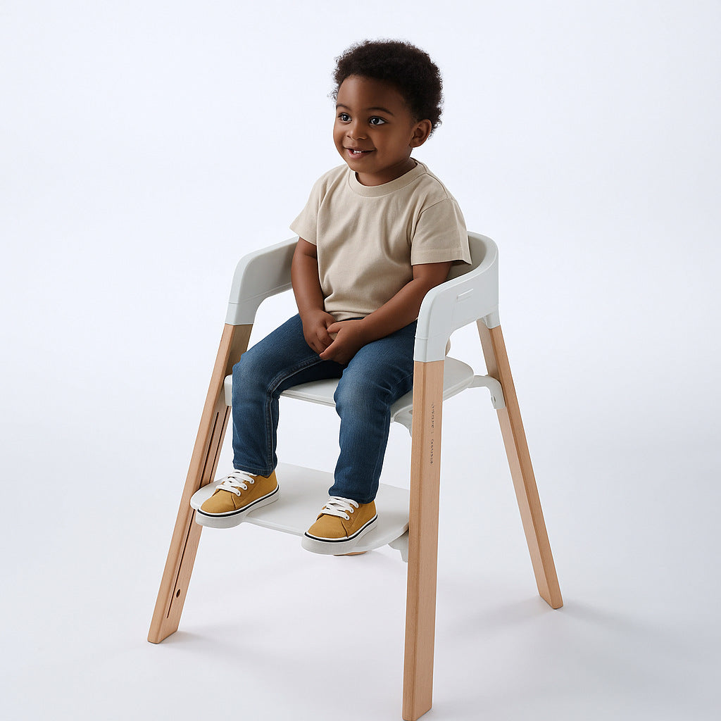 Solid Wood Adjustable Baby Dining Chair For Infants