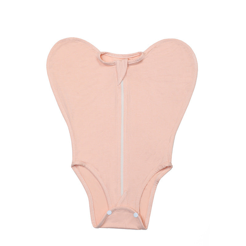 Bamboo Fiber Baby Anti-startle Sleeping Bag Newborn Leg Leakage Jumpsuit Surrender Style Baby Swaddling