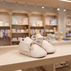 Newborn Baby Shoes First Walkers Leather Moccasin Sneakers Soft Rubber Sole