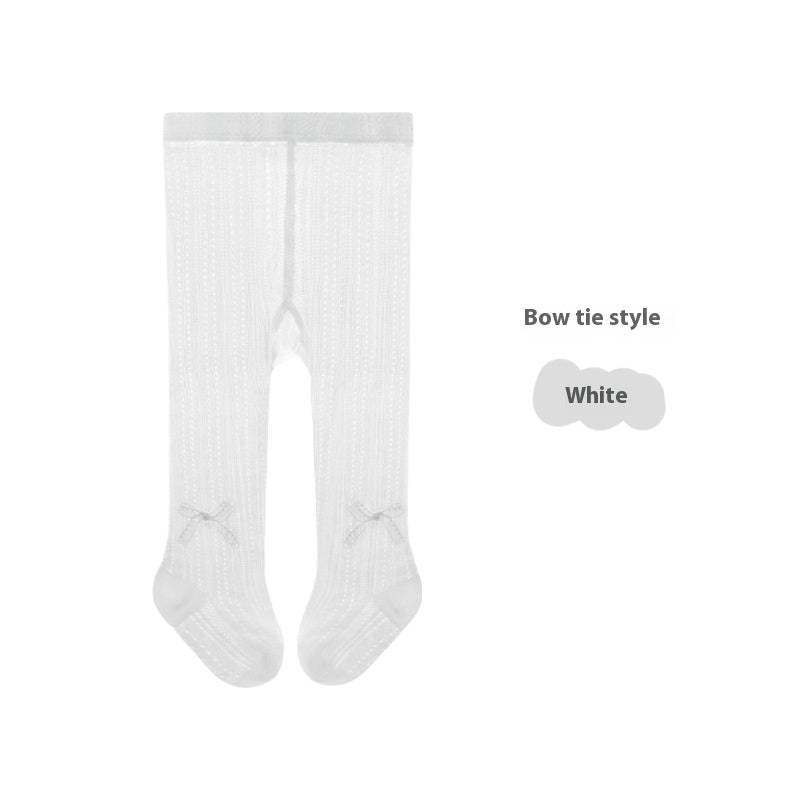 Summer Girls Leggings Bow Princess White Dance Body Stockings