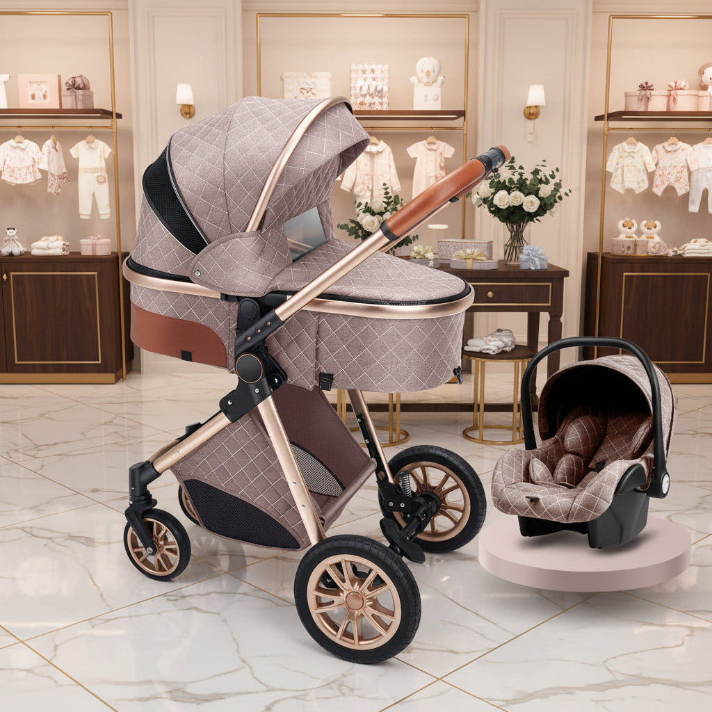 Lightweight Folding Two Way Shock Absorbing Newborn Baby Stroller
