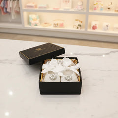 Handmade White Pearl Rhinestone Baby Crib Shoes Organza Christening Wedding 0-3m