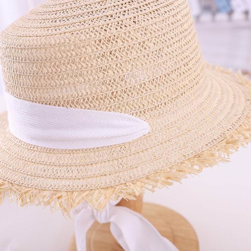 Sun-proof Sun Hollow-out Straw Hat British Flat Top