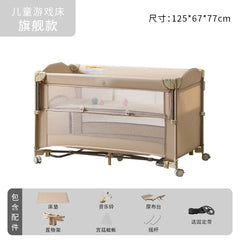 Cross-border crib Foldable splicing queen bed Movable fence crib Portable newborn baby diaper table
