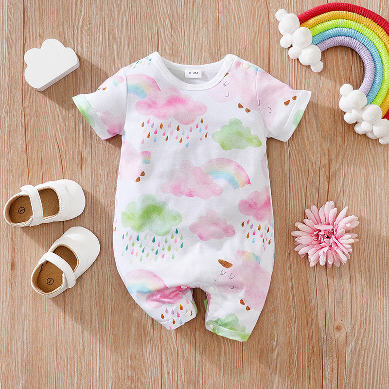 Summer Clothes Short-sleeve Baby Jumpsuit