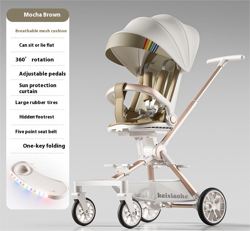 Four-wheel Children Infants Two-way Reclining Trolley Lightweight Folding