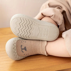 Newborn Baby Boy Shoes Embroidery Pattern Nonslip Floor Socks Kids Girls Soft Rubber Sole Crib Toddler Booties Child Sneakers