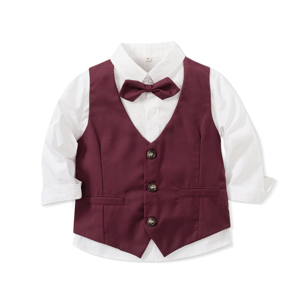 Children's Suit Bow Tie Vest Formal Three-Piece Set
