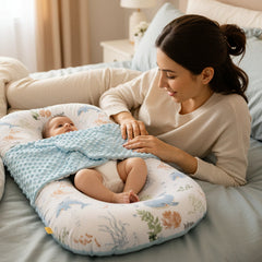 Minimally Printed Baby Soothing And Anti Startle Bed