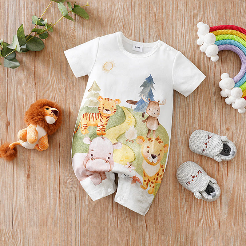 Summer Baby Jumpsuit Romper Thin Short Sleeve Newborn Clothes
