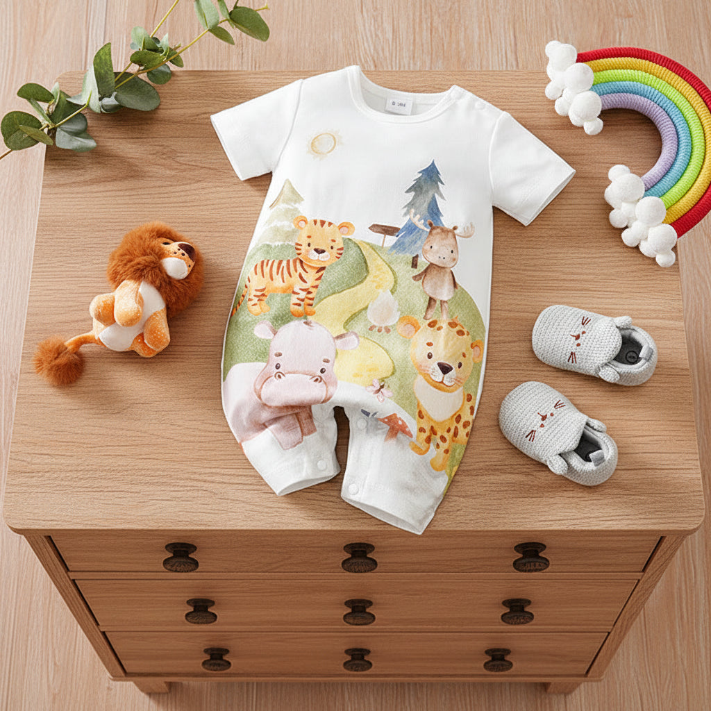 Summer Baby Jumpsuit Romper Thin Short Sleeve Newborn Clothes