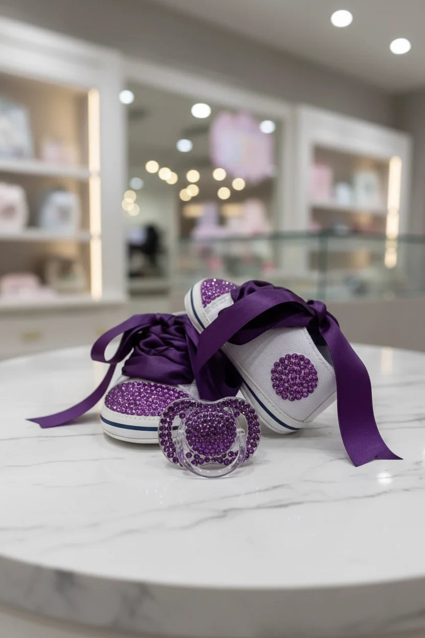 Dollbling Exclusive Name Print Moccasin Baby Shoes