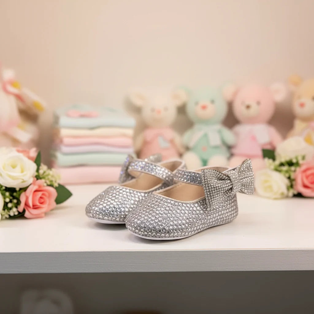Dollbling Baby Diamonds And Pearls Pearl Rhinestone Baby Girl Shoes For Birthday