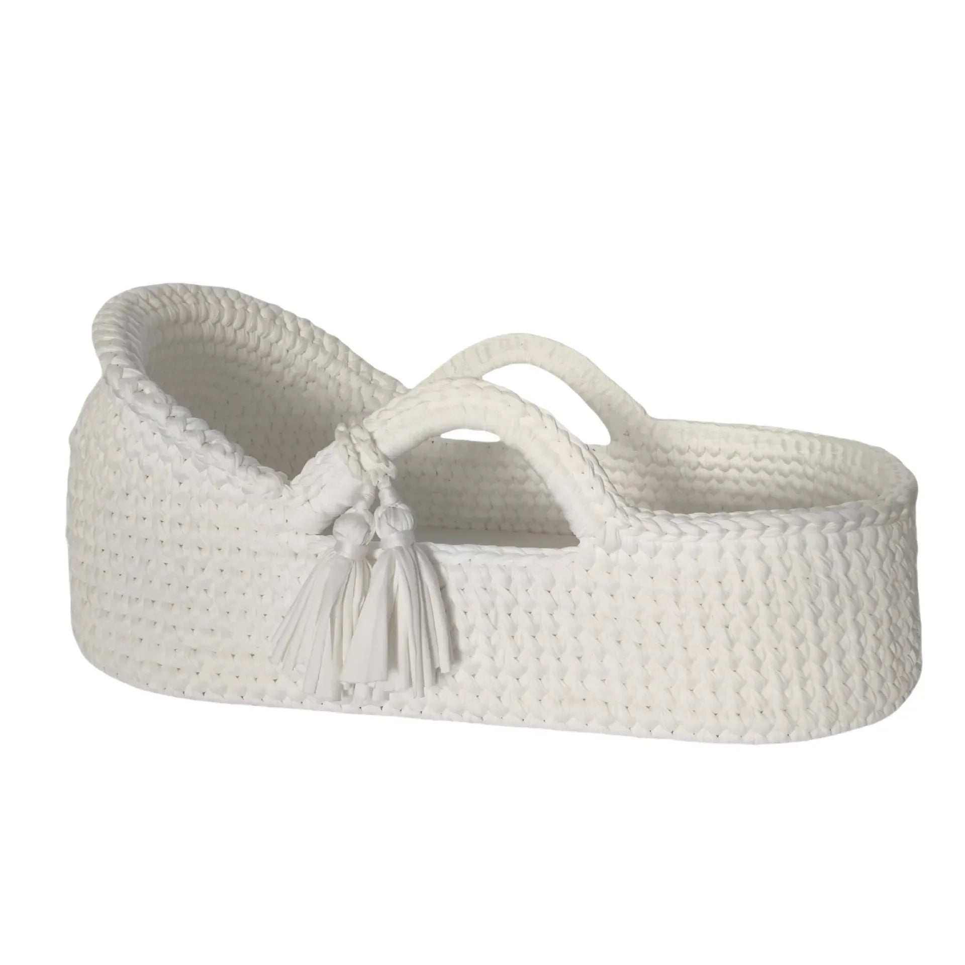 Hand Crocheted Single Layer Moses Cradle Cotton Rope Woven Crib Cloth Strips Woven Newborn Cradle