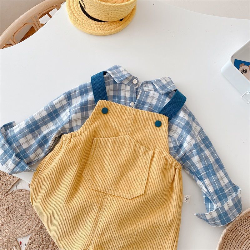 Boys And Girls Fall Denim Overalls