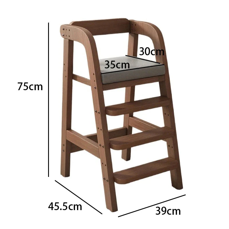 Solid Wood Children Dining Chair Modern Baby Eating Armchair Home Interior High Stool Comfortable Dining Chair Nordic  Furniture